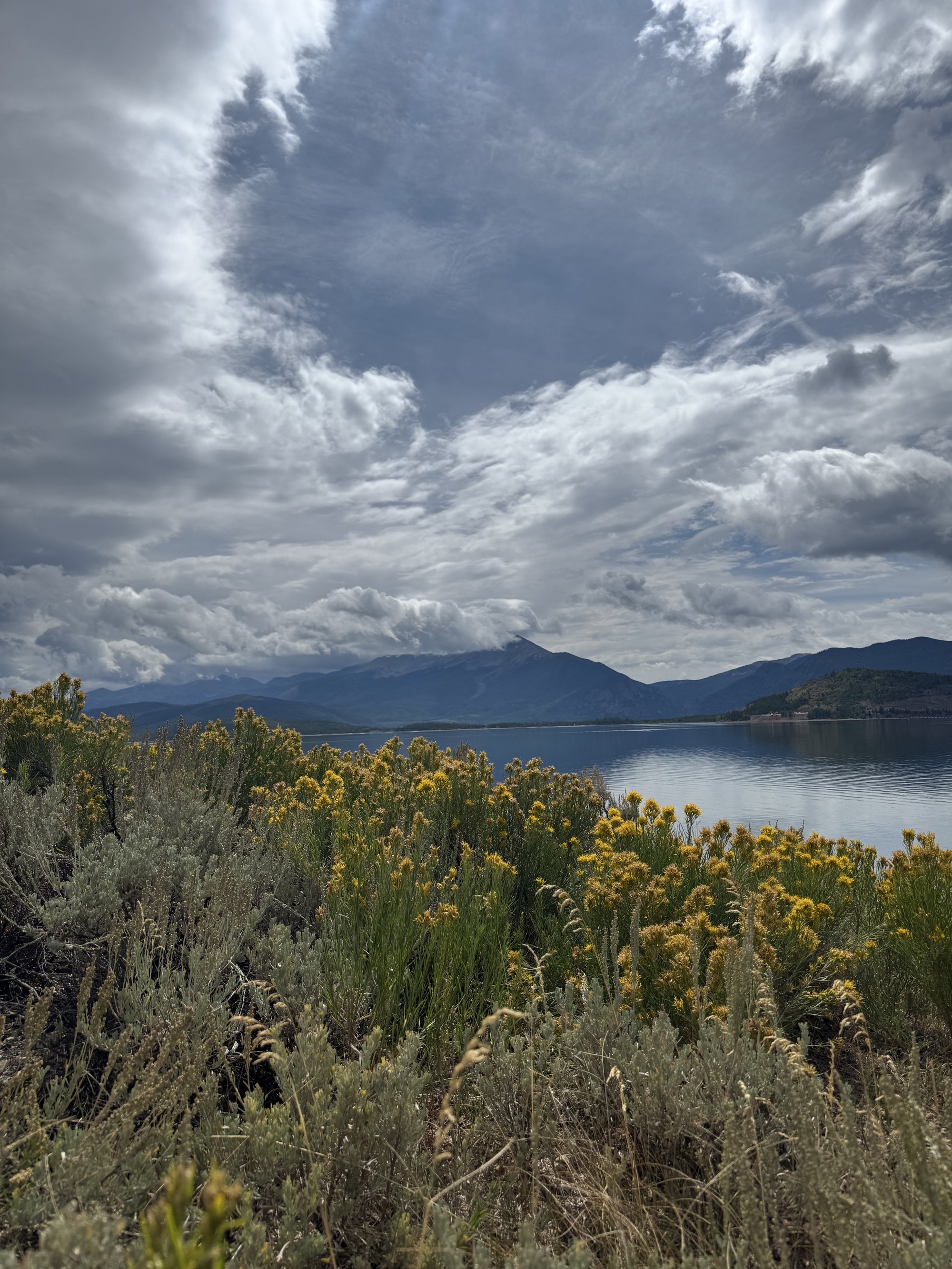 Dillon Lake beneath the mountains near Frisco, Colorado