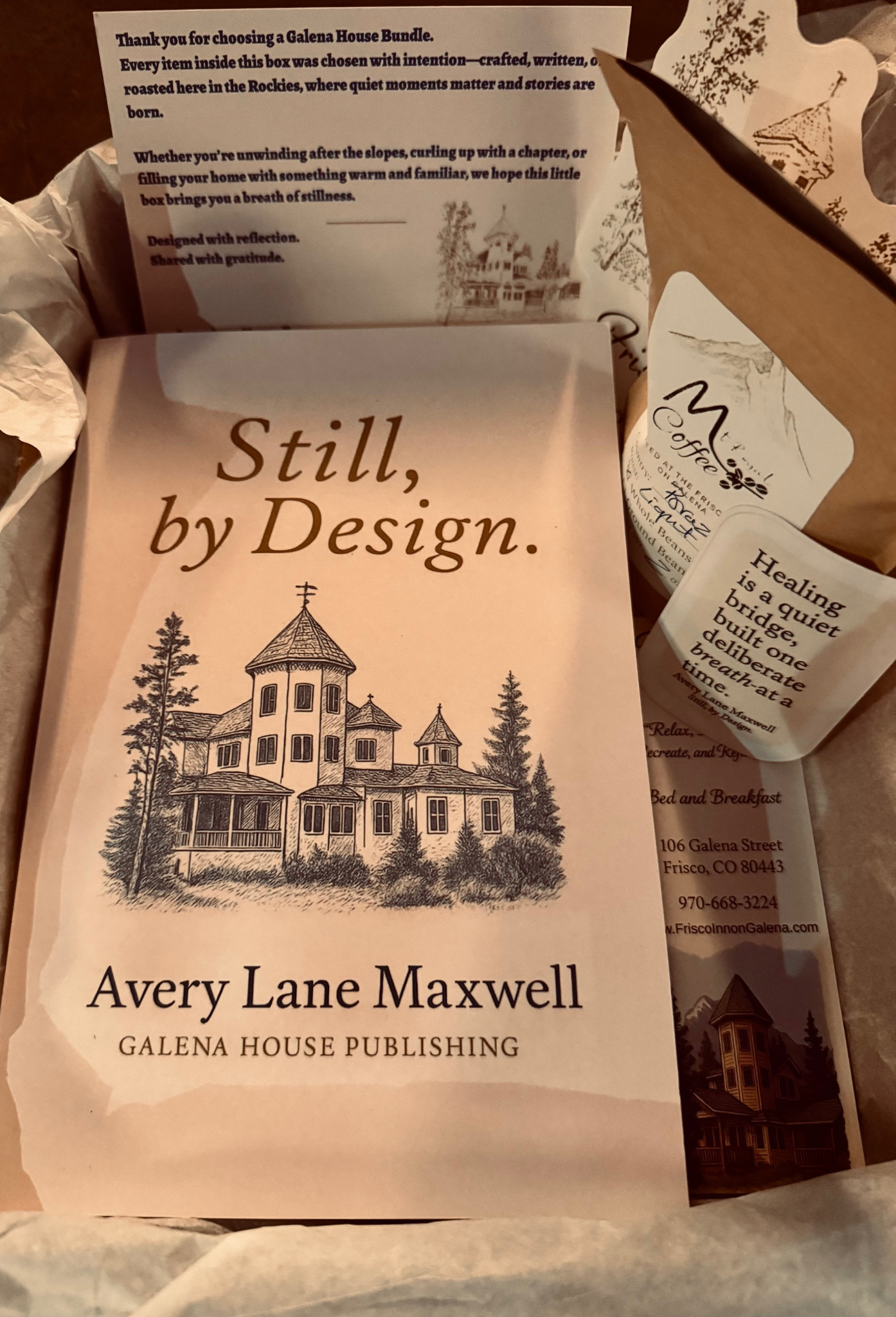 Still, by Design. in a Galena House bundle