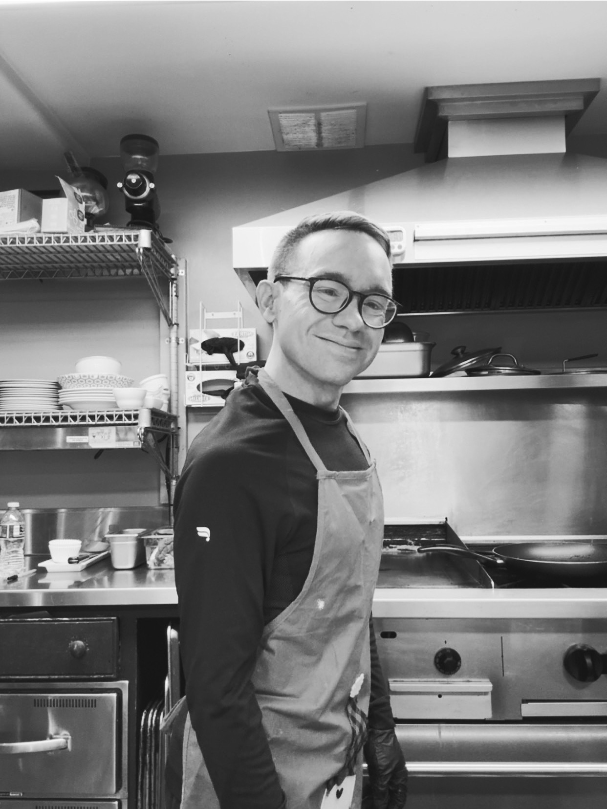 Avery Lane Maxwell in the kitchen at the Frisco Inn on Galena